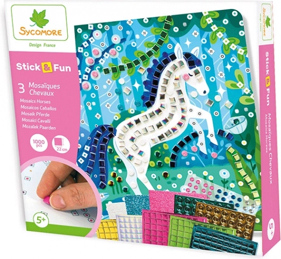 Stick & Fun μωσαϊκό – άλογα, δημιουργικό σετ για παιδιά