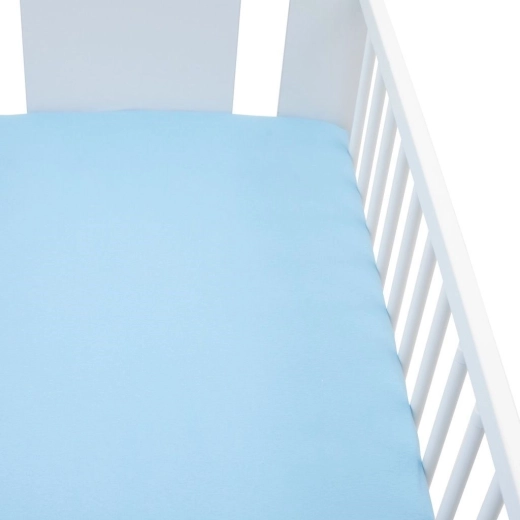 Εφαρμοστό σεντόνι jersey για παιδική κούνια new baby 120 × 60 μπλε