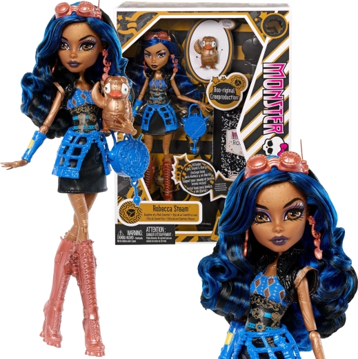 Κούκλα Monster High Robecca Steam 26 cm Creeproduction με αξεσουάρ και κατοικίδιο Captain Penny