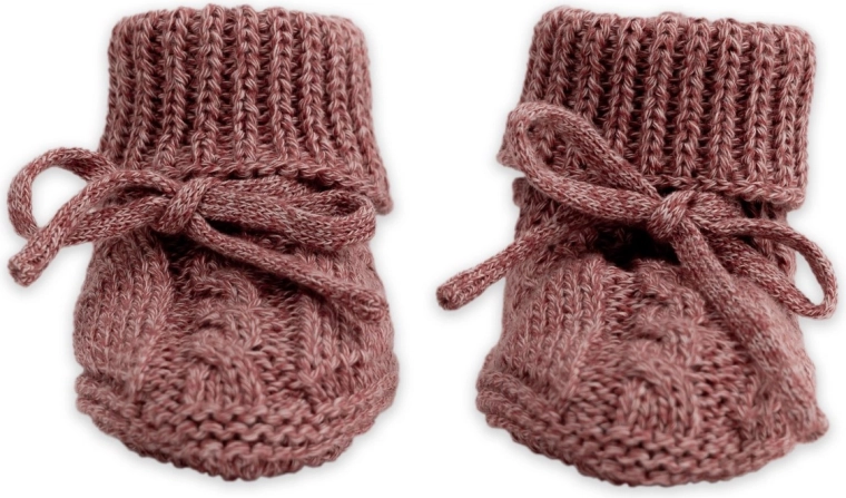 Πλεκτά παπουτσάκια Lodger knit cable rebel 0–6 μηνών