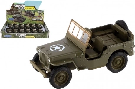 Μοντέλο στρατιωτικού τζιπ Welly Jeep Willys MB 1941 με οπισθοέλξη 10 cm - 1 τεμάχιο