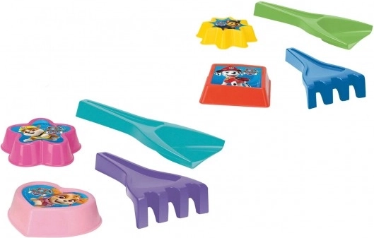 Σετ άμμου 4 τεμ. Paw Patrol – φτυαράκι, τσουγκράνα και 2 φορμάκια