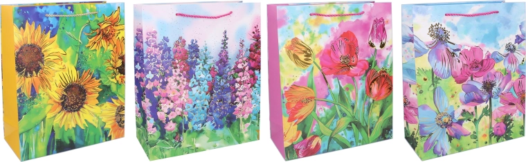 Τσάντα δώρου L 31 × 42 × 12 cm – φλοράλ μοτίβο, μίξη παραλλαγών