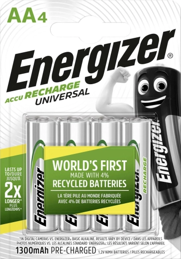 Επαναφορτιζόμενες μπαταρίες Energizer AA 1300 mAh, 4 τεμ.