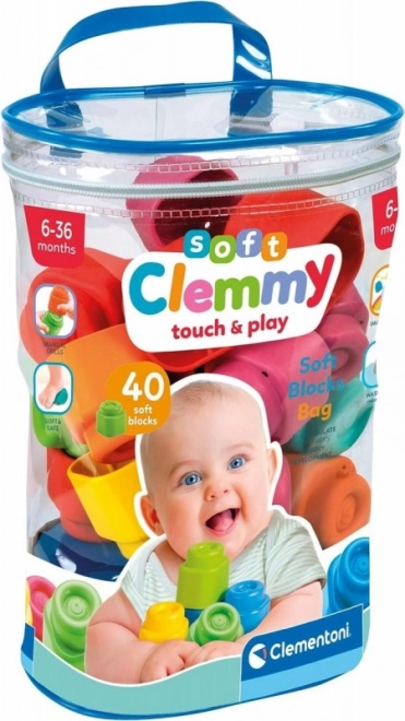 Μαλακά τουβλάκια Clemmy Σετ 40 τεμ. σε τσάντα