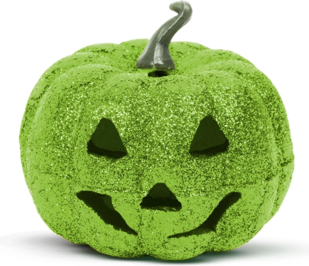 Halloween διακοσμητική κολοκύθα RGB LED από αφρώδες υλικό – πράσινη κολοκύθα, 11 cm