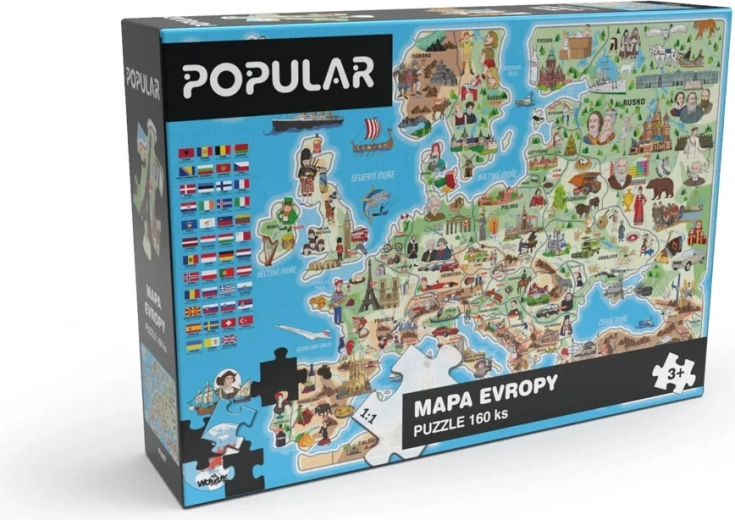 Popular Puzzle χάρτης της Ευρώπης 160 κομμάτια