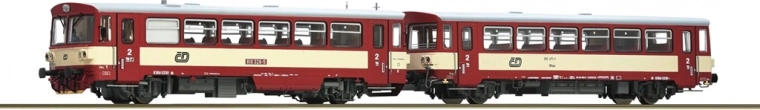 Roco πετρελαιοκίνητο αυτοκινητάμαξα 810 ČD με ρυμουλκούμενο βαγόνι Btax, H0