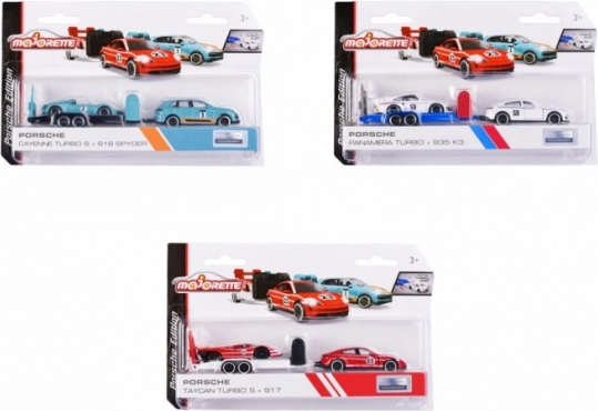 Majorette Porsche με τρέιλερ, μίξη 3 παραλλαγών