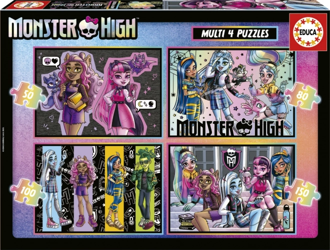 Παζλ MONSTER HIGH 4 σε 1 (50–150 κομμάτια) EDUCA