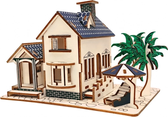 Woodcraft ξύλινο 3D παζλ σπίτι στην παραλία