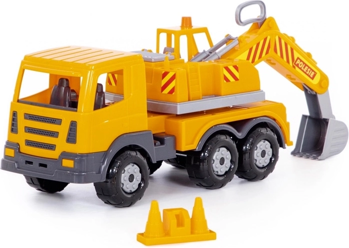 Πλαστικός εκσκαφέας Auto Prestíž 43 cm – περιστρεφόμενος βραχίονας και μηχανικό κουβούκλιο