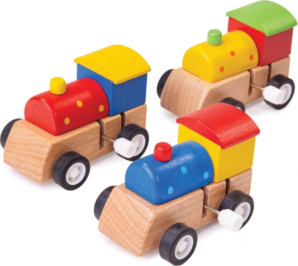 Πολύχρωμη ξύλινη μηχανή Bigjigs Toys