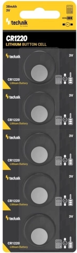 Technik Platinum λιθίου κουμπωτή μπαταρία CR1220 3V – συσκευασία 5 τεμ.