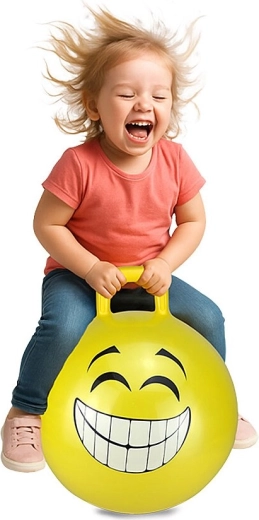 Μπάλα άλματος HoppyDoo Smile κίτρινη 45 cm με τρόμπα