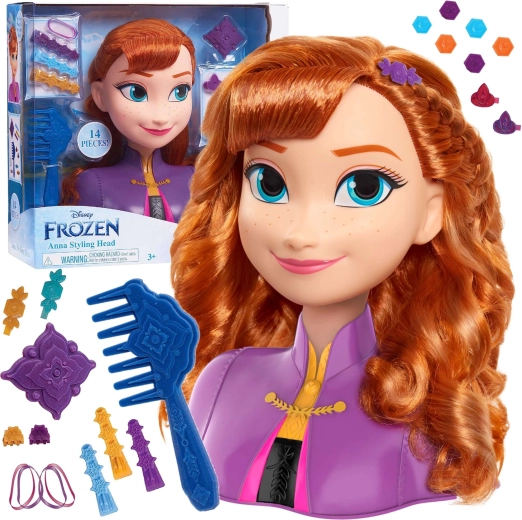 Disney Ψυχρά κι Ανάποδα κεφάλι χτενίσματος της πριγκίπισσας Άννας με αξεσουάρ