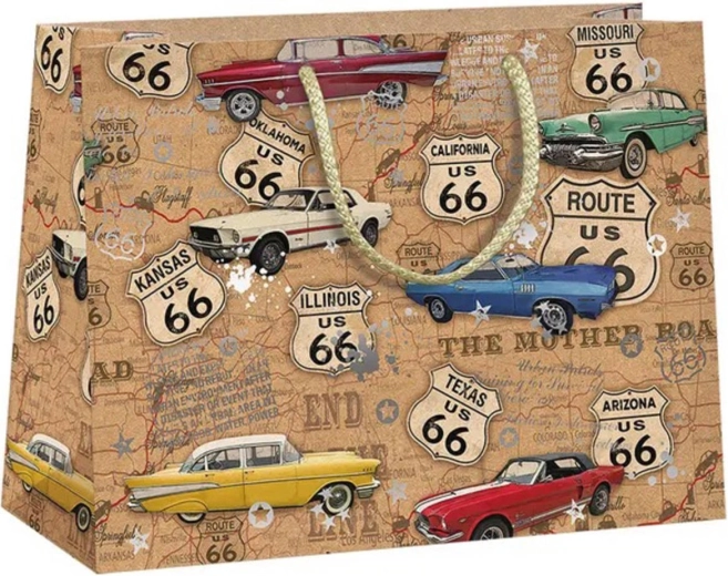 Argus δωροσακούλα Route 66 αυτοκίνητα natur eco friendly - 1 τεμάχιο
