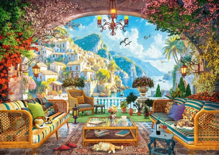 Παζλ RAVENSBURGER Παραμυθένια θέα στη Μεσόγειο, 1000 κομμάτια