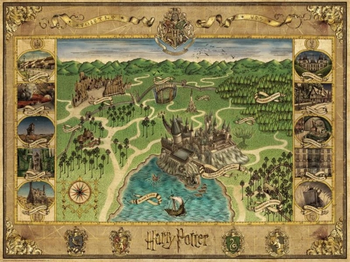 Παζλ HARRY POTTER χάρτης του Χόγκουαρτς 1500 κομμάτια Ravensburger