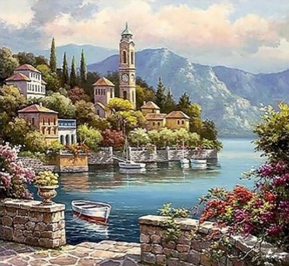 Διαμαντένια ζωγραφική Ιταλική Ακτή 30 × 40 cm