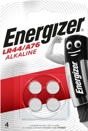 Αλκαλικές μπαταρίες κουμπιού ENERGIZER A76 LR44 1,5 V, 150 mAh, 4 τεμ.