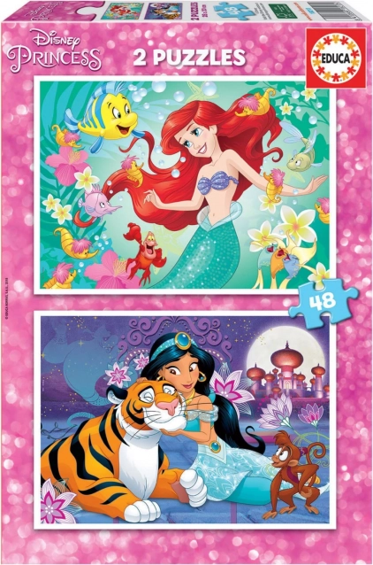 Παζλ Disney πριγκίπισσες Άριελ και Γιασμίν 2×48 κομμάτια