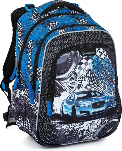 Σχολική τσάντα πλάτης Bagmaster LUMI 23 D Μπλε Αυτοκίνητο