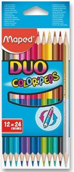 Εργονομικές τριγωνικές ξυλομπογιές DUO Color'Peps 12 τεμ.