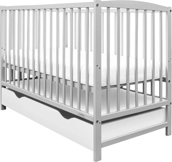 Παιδικό κρεβατάκι με συρτάρι NEW BABY Lilly, γκρι