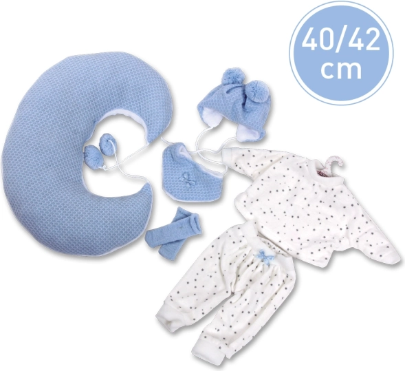 Ρουχαλάκι για κούκλα NEW BORN LLORENS 40–42 cm – σετ 5 τεμαχίων με μαξιλάρι θηλασμού