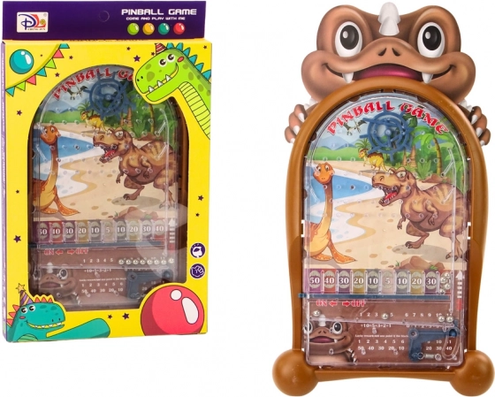 Παιχνίδι pinball με θέμα δεινόσαυρους, βάση καφέ