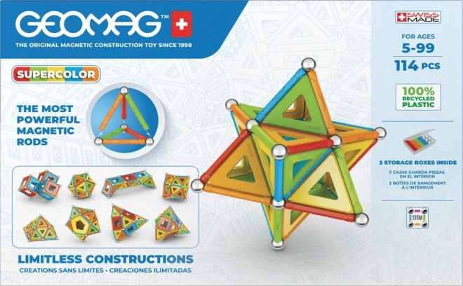 GEOMAG Supercolor μαγνητικό σετ κατασκευών 114 τεμαχίων