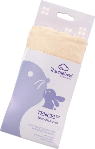 Träumeland εφαρμοστό σεντόνι tencel uni μπεζ