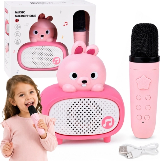 Διαδραστικό παιδικό καραόκε με μικρόφωνο bluetooth και ηχείο κουνελάκι