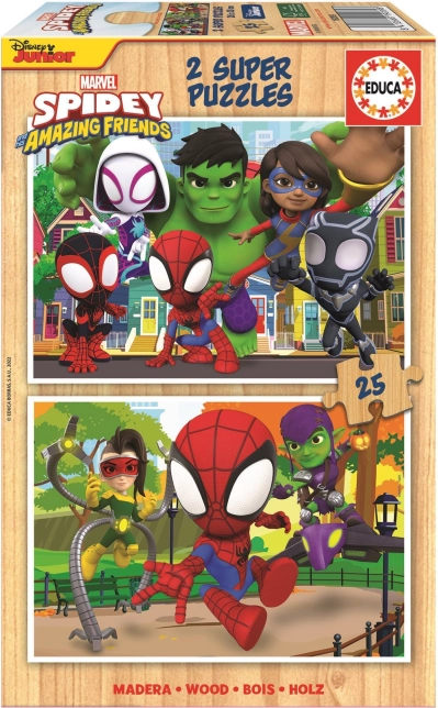 EDUCA Ξύλινα παζλ Spidey και οι εκπληκτικοί του φίλοι 2x25 κομμάτια