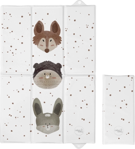 Ceba Baby ταξιδιωτικό στρωματάκι αλλαγής πάνας basic cute animals 60 × 40 cm