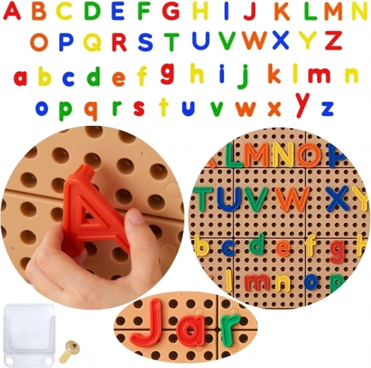 MASTERKIDZ αλφαβητικά καρφάκια για τοίχους STEM – κεφαλαία και μικρά γράμματα, 122 τεμάχια