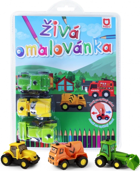 Ζωντανή ζωγραφική με κατασκευαστικά οχήματα – σετ 3 τεμ.