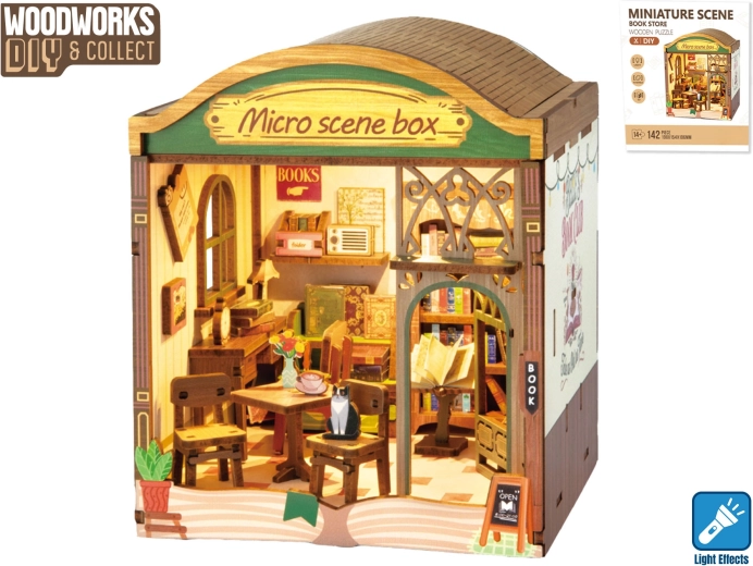 Ξύλινο σετ κατασκευής Woodworks Βιβλιοπωλείο με φωτισμό