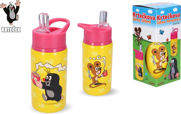 Ανοξείδωτο μπουκάλι Krtek 500 ml ροζ
