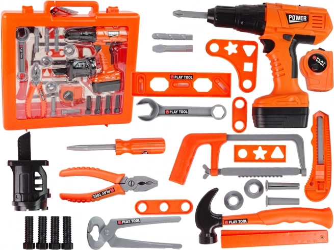 Παιδικό σετ για μικρούς μάστορες με επαναφορτιζόμενο δραπανοκατσάβιδο, σφυρί και πριόνι