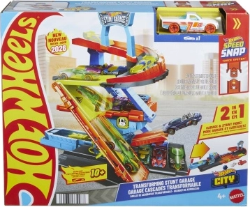 Hot Wheels City κασκαντερικό γκαράζ, 3όροφο πάρκινγκ