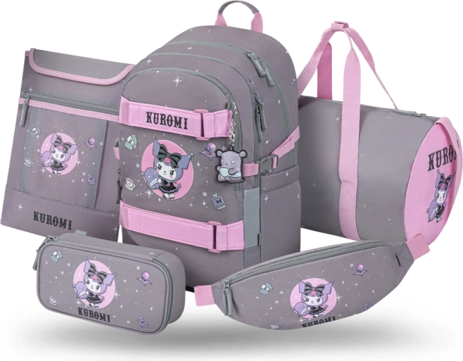 Σχολικό σετ 5 τεμαχίων Baagl Skate Kuromi Grey
