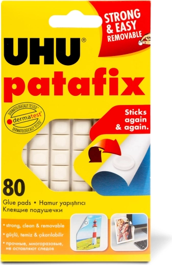 Λευκή αυτοκόλλητη πλαστελίνη Patafix, 80 τεμ.