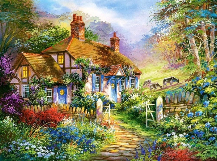 Παζλ 3000 κομματιών Forest Cottage