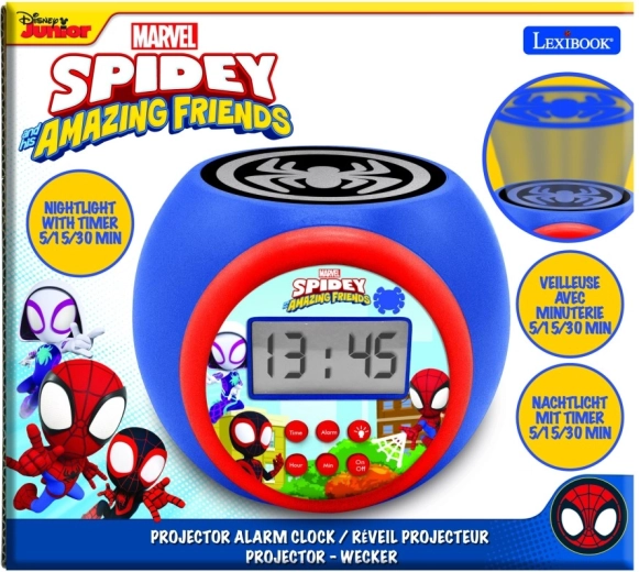 Παιδικό ξυπνητήρι Lexibook SPIDEY με προβολέα οροφής