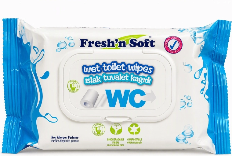 Fresh 'n soft υγρό μαντηλάκι/χαρτί υγείας vegan 60 τεμ.