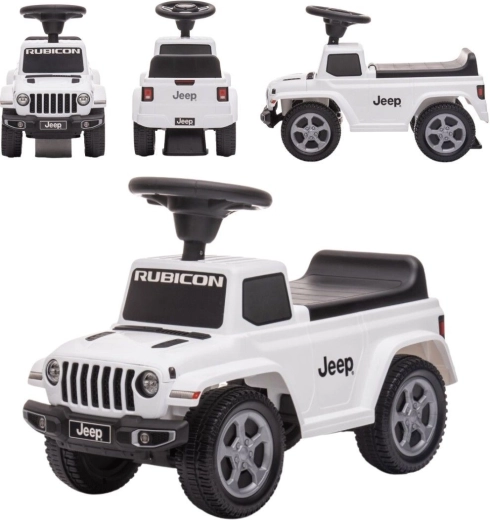 Παιδικό όχημα ώθησης Jeep Rubicon με κόρνα και ήχο κινητήρα, λευκό