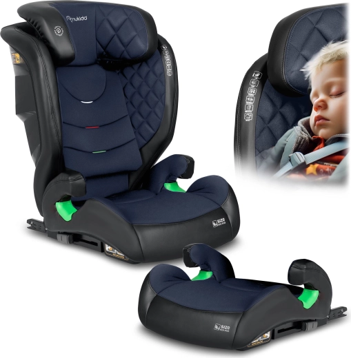 Παιδικό κάθισμα αυτοκινήτου Nukido Louis 100–150 cm ISOFIX, μαύρο-ναυτικό