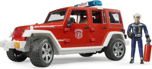 Κόκκινο πυροσβεστικό Jeep Wrangler με φιγούρα και αξεσουάρ